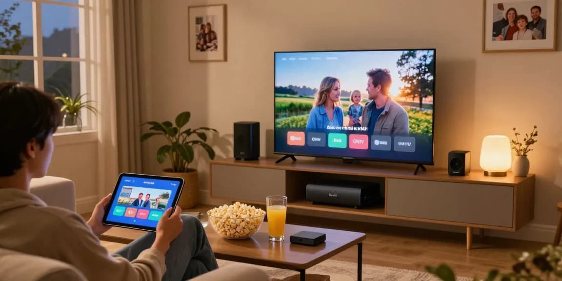 Expérience de divertissement à domicile avec atlas pro ontv sur tablette.