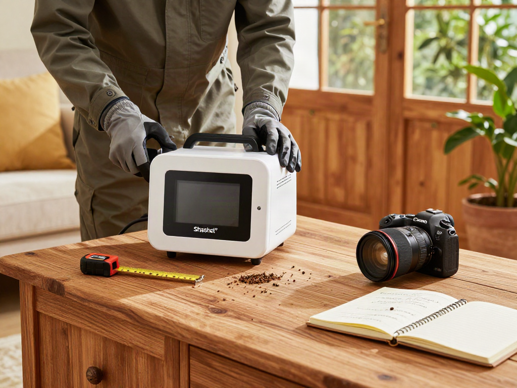 Élimination des insectes à bois avec Shashel® dans un intérieur chaleureux.