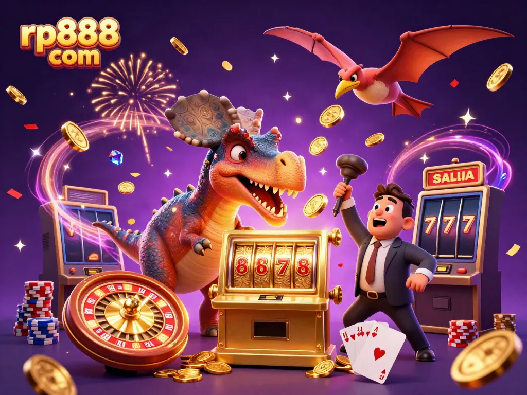 Experience the thrill of rp888 com as a pachycephalosaurus hits a jackpot slot machine
