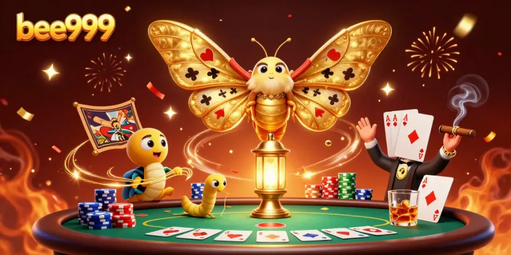 Experience thrilling gameplay with bee999's unique casino-themed illustration featuring vibrant casino elements.
